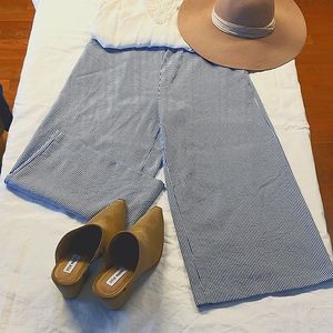 Gap | wide leg, striped, ankle length linen pants